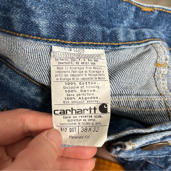 Carhartt Relaxed Fit Tapered Leg Jeans 38x32 B17DST - Picture 5 of 6